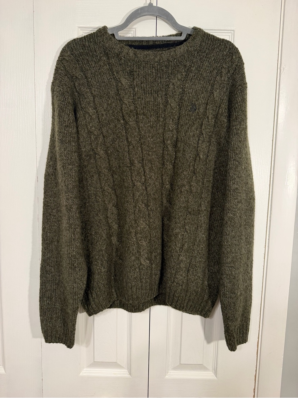 U.S. Polo Assn. Cable Knit Crewneck Sweater XL Olive Green